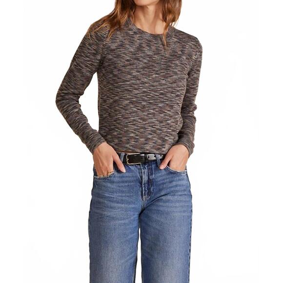 NEW BOBI rib crewneck sweater in space dye